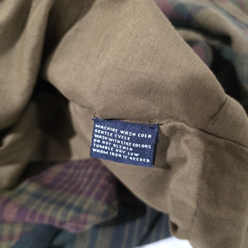 Y2K American Living Babydoll Dress Size 12 Linen Blend Plaid Dark Academia - Picture 10 of 10